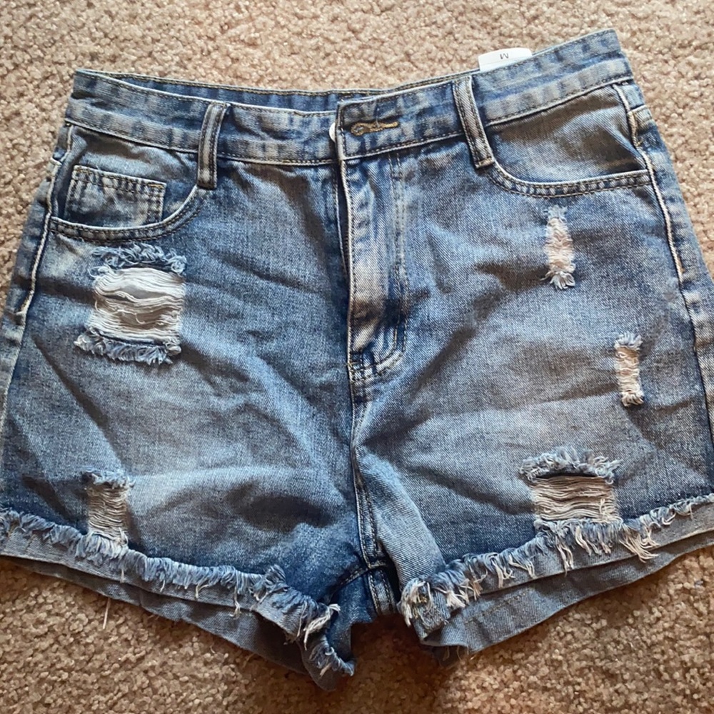 Shein distressed jean shorts
